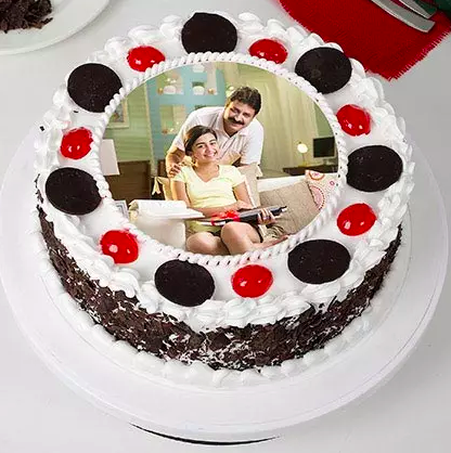 Fathers Day Black Forest Photo cake